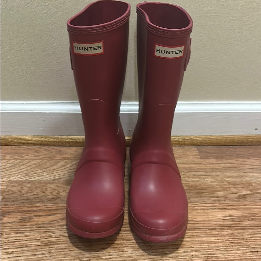 Hunter Pink Rain Boots short size 8